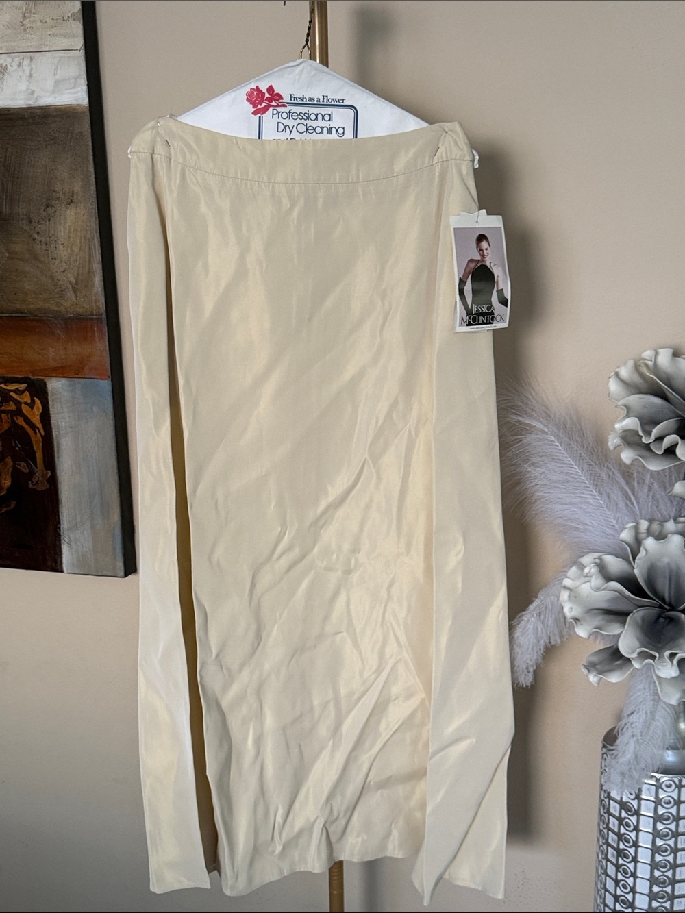 Jessica McClintock Cream Maxi Skirt